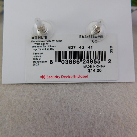 LC Lauren Conrad stud earrings, Clear oval stone surrounded by rhinestones - Picture 5 of 6